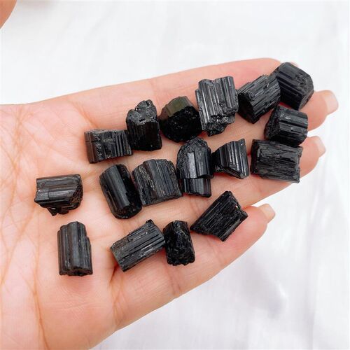 Natural Black Tourmaline Gravel Mineral Specimen Crystal Gem