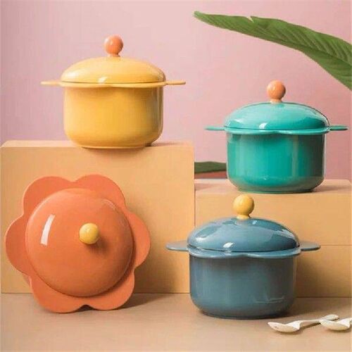 Stainless Steel Sunflower Bowl with Lid, Lunch Box,