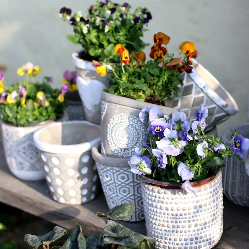 小清新 角瑾多肉水泥花盆乡村做旧花器 田园阳台庭院家居装饰摆件,家居饰品,花盆,淘宝优惠券,粉丝福利购,淘宝优惠卷