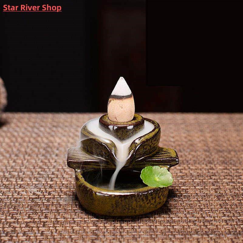 Waterfall Incense Burner Backflow Mini Buddha Censer Backflo - 实物图