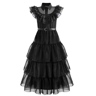 Wednesday Addams Cosplay For Girl Costume  New Vestidos For