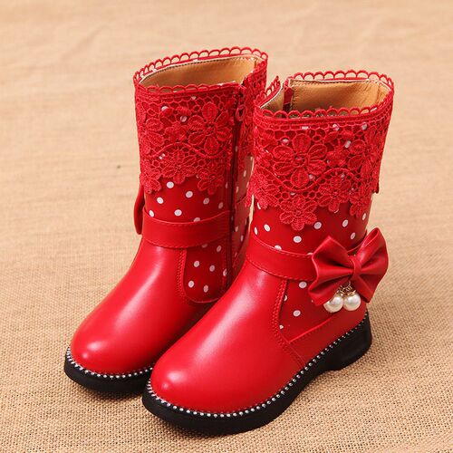 2025 Childrens High Top Cotton Shoes With Bow Pendant Lace