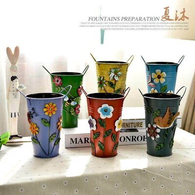 Pastoral fresh European iron art three dimensional flowers s