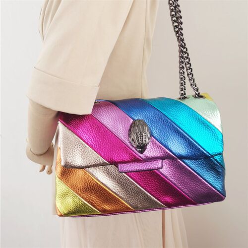 Kurt G London Multi-Coloured Patchwork Crossbody Bags For Wo