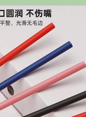 PL环保可降解黑色吸管一次性独立包装绿色柠檬茶饮料彩色细吸管