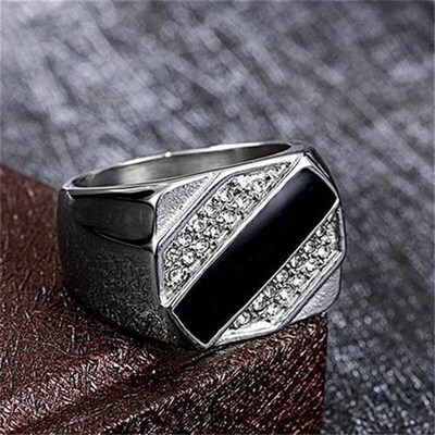 Signet Square Finger Rings For Men Punk Style Collection Gol