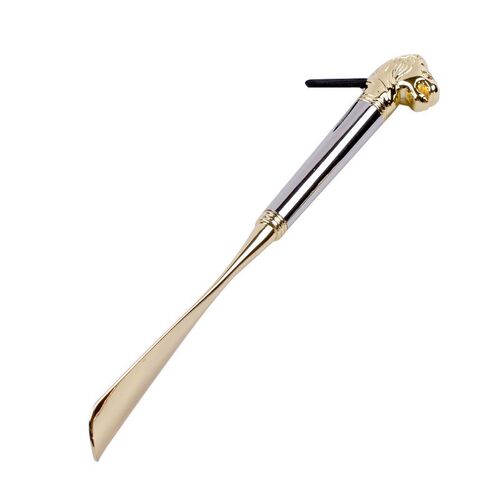 Premium Metal Lion Head Shoehorn Short Handle Shoe Helper fo