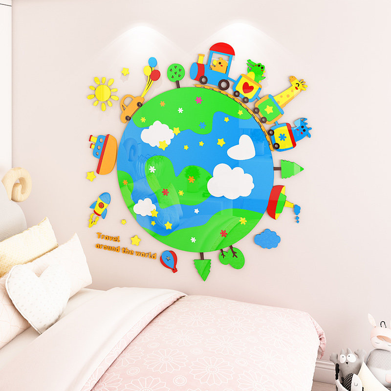 创意幼儿园地球主题墙面装饰教室环境创设材料儿童房间布置墙贴纸,家居饰品,软装墙贴,淘宝优惠券,粉丝福利购,淘宝优惠卷