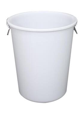 20L料铁0柄塑圆大号水桶带桶盖蓝白色大容量化CAC工桶室外塑胶垃
