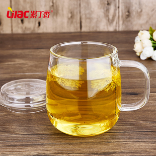 紫丁香耐高温无铅玻璃杯办公泡茶杯水杯不锈钢过滤网花茶杯泡茶器