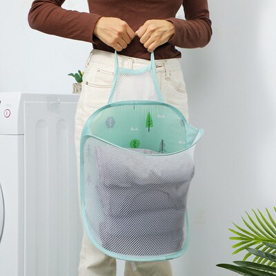 Foldable wall mounted dirty clothes basket, bathroom dirty