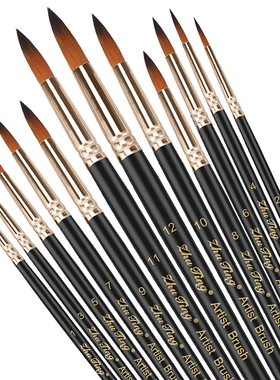 12pcs Paint Brushes Set Professional Paint Brush Round Point