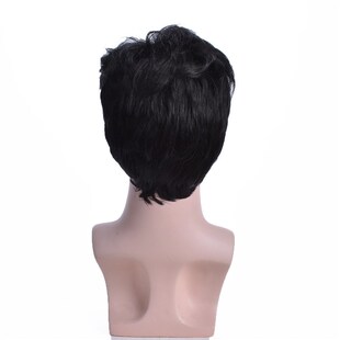 Wig Wig Mens Wig Chemical Fiber Wig Head Short Curly Mechan