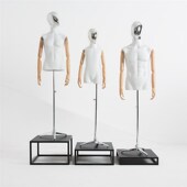 个性 机械手电镀活动头男女半身台模橱窗展示道具儿童半身模特 时尚