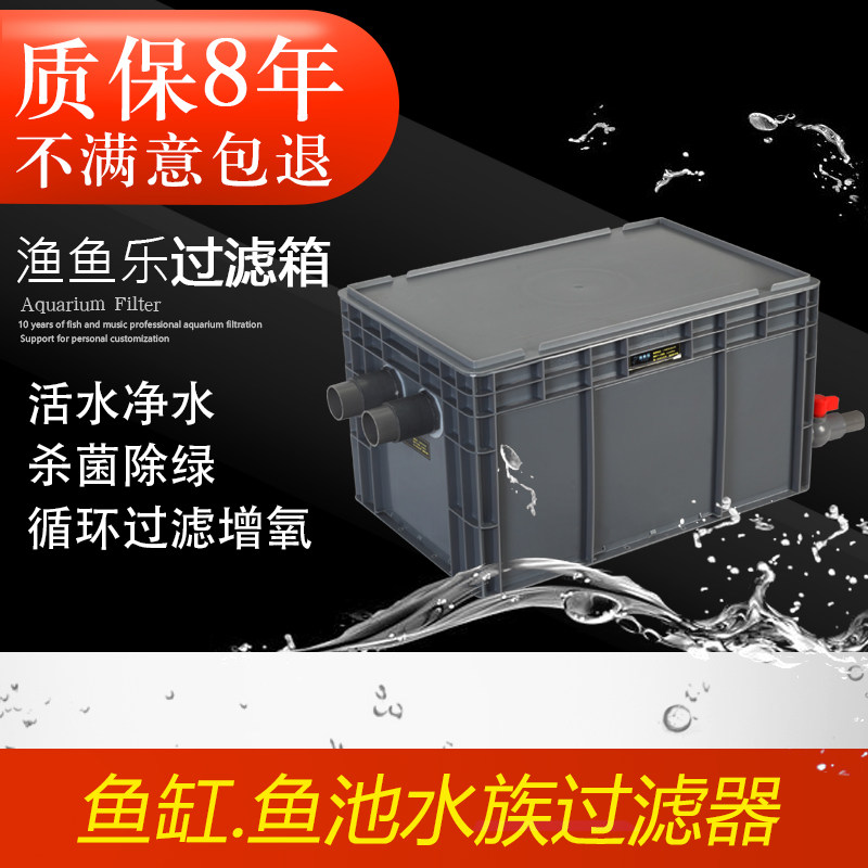 鱼池锦鲤室外池塘周转箱过滤箱过滤盒自制鱼缸 diy上过滤器水循环