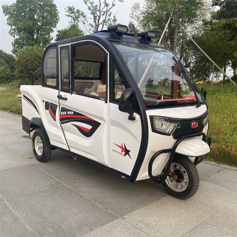 皮卡电动三轮车家用接送孩子赶集钓鱼拉货老头乐代步电瓶三轮篷车