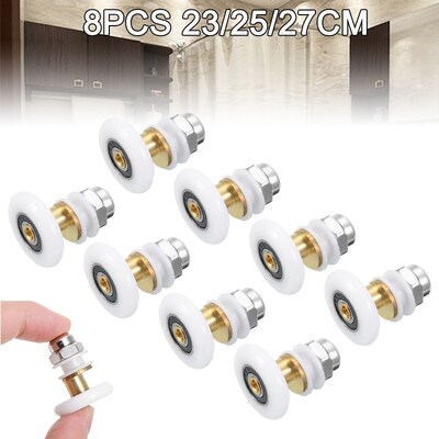 8Pcs Door Wheel Roller Shower Glass Sliding Runners Wheels