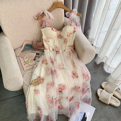 WDMSNA French Suspender Dress for Women New Fairy Style
