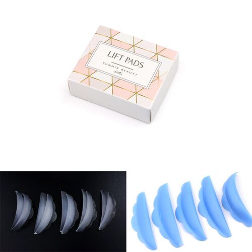 Blue/Clear 5 Pairs Silicone Eyelash Perm Pad Recycling Lashe