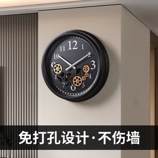 创意机械式 饰挂表 齿轮静音挂钟客厅挂墙时钟表高级感现代大气装