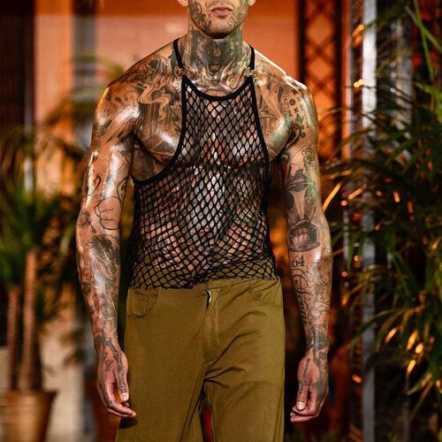 Mens Vest Mesh Transparent Vest Mens Sense Perspective Bre