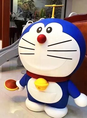 卡通哆啦梦公仔玻璃钢雕塑家居客厅店铺装饰品潮玩落地m豆大摆件