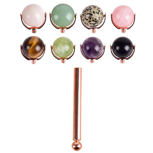 Natural Stone Facial Care Massage Roller Stainless Steel Wan
