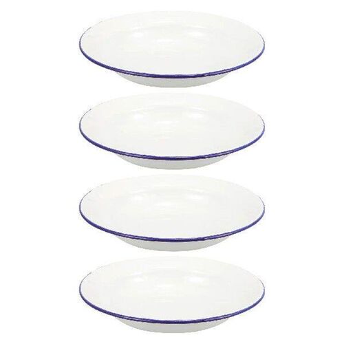 4Pcs Yellow Enamel Plate Vintage Plates Decorative Food