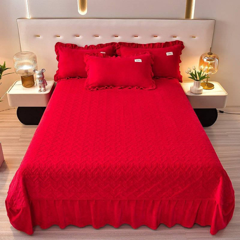 冬季加厚结婚庆四件珊瑚法兰绒喜被新婚房单品被大红,床上用品,婚庆床品套件,淘宝优惠券,粉丝福利购,淘宝优惠卷