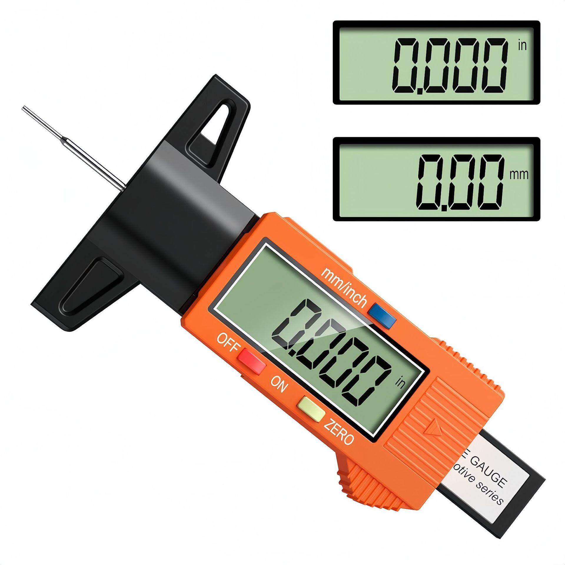 现货数显胎纹尺轮胎花纹尺测量轮胎深度0-25mm卡尺电子测量检测仪