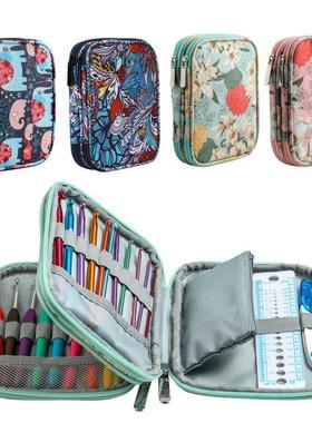 跨境新款收纳包绿色百合短款钩针包编织工具收纳包厂家EB013-C12