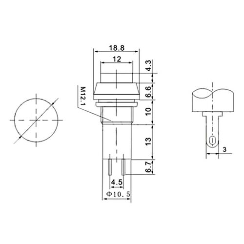 5Pcs/Set Mini DS-11A Self-Locking SPST Push Button Switch La