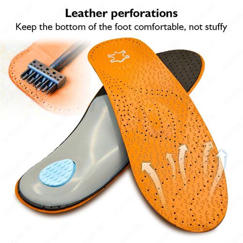 Orthotic Insole Leather Insoles for Flat Foot Arch Support 3