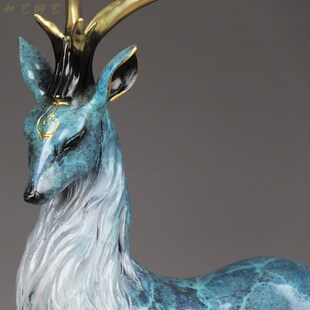 全黄铜神鹿摆件办公室桌面工艺品家居玄关装饰品乔迁新居礼品