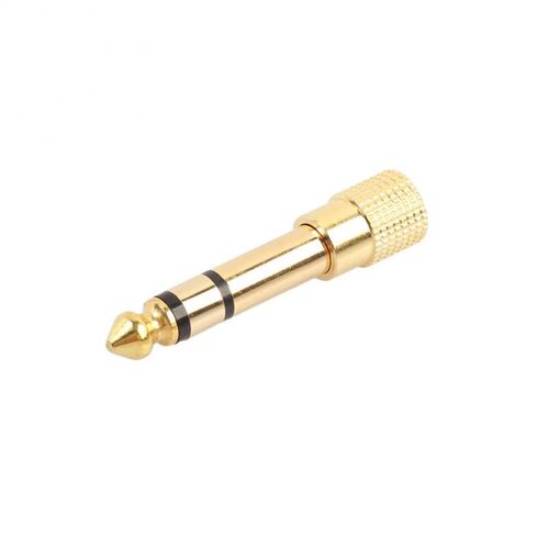 1PCS Jack 6.35mm Male Plug to 3.5mm Female Connector Headph