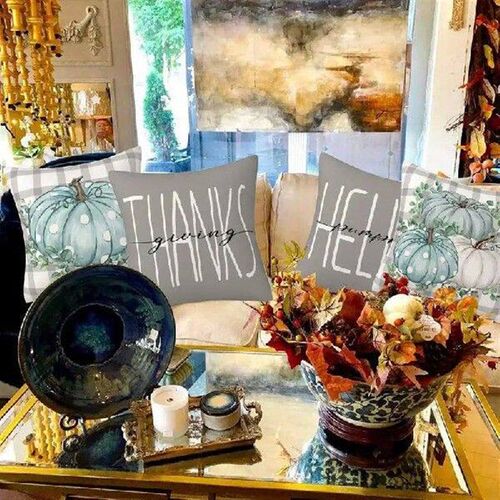 Thanksgiving Pillow Cases Set Of 4 Decorations Throw Pillow