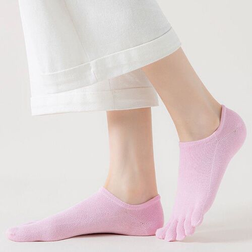 5 Pairs Summer Invisible Toe Socks Woman Girl Cotton Thin So