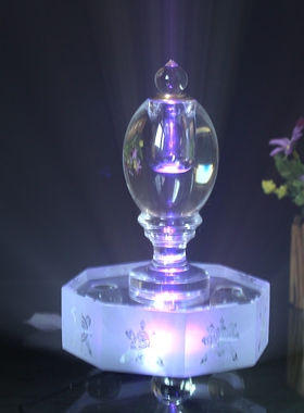 酒吧柜台庭院桌面摆件 人造水晶玻璃led灯七彩色发光 舍利塔底座