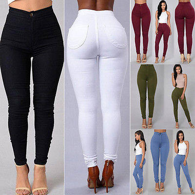 HOT SALE Women Denim Skinny Jeggings Pants High Waist Stretc