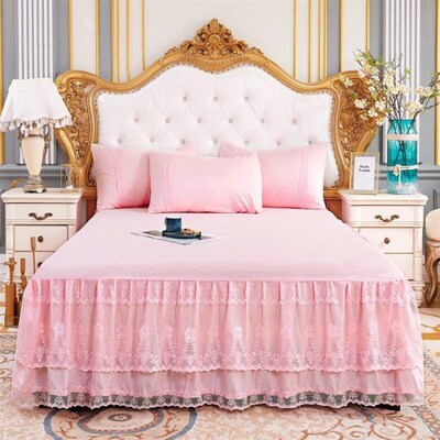 Solid lor Bed Skirt Bedspread Simmons ver Single Piece Direc