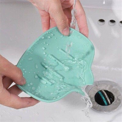 Kitchen Soap Tray Silicone Soap Dish Holder Self Draining