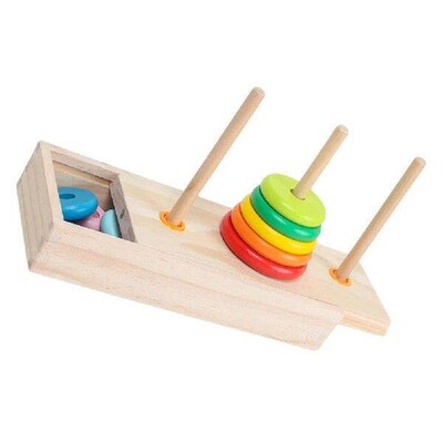 Tower of Hanoi Kids Toy Stacking Early Educational Wooden