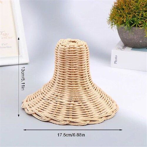 New 1Pc Rattan Replacement Lamp Shade Retro Handmade Living