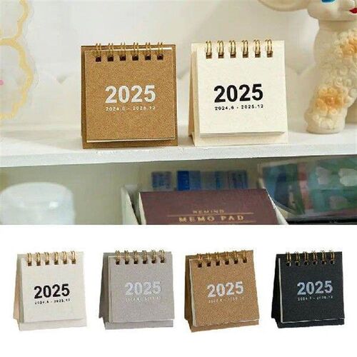 2025 Retro Simple Solid Color Desk Calendar Desktop Mini