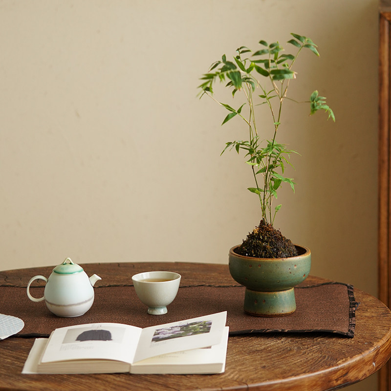 手工粗陶复古小花盆茶桌茶几玄关装饰摆件陶瓷水养绿植菖蒲小花器,家居饰品,花盆,淘宝优惠券,粉丝福利购,淘宝优惠卷