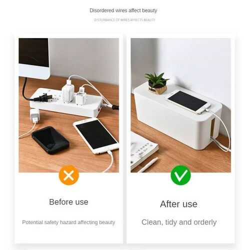 Cable Storage Box Desktop Power Strip Storage Box Dustproof