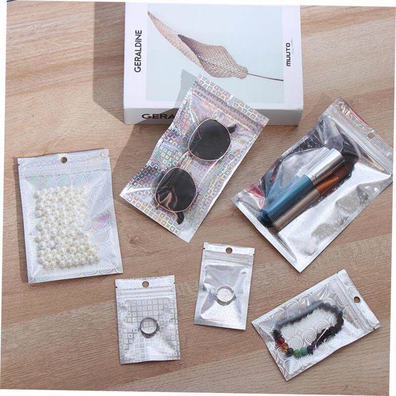 8 sizes 100Pcs/PAck PlAstic BAg Aluminum Foil HologrAm Food - 实物图