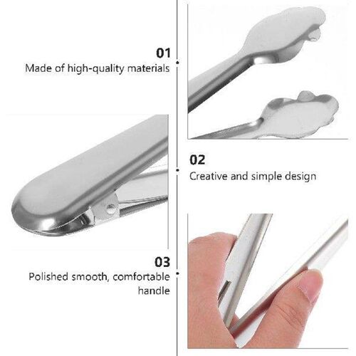1Pc Stainless Steel Food Tong Practical Steak Clip Barbecue