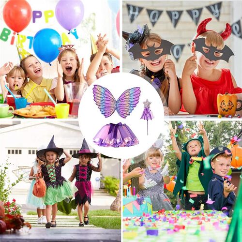 3 Pcs Fairy Princess Costume For Girls Fairy Wings Set With