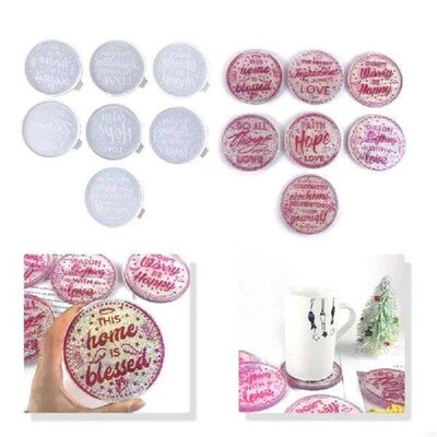 M76B 7Pcs Placemat Molds DIY Molds Silicone Tray Molds